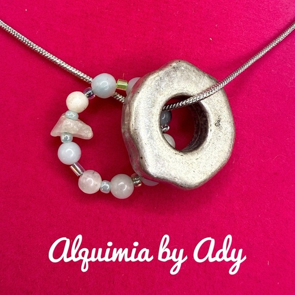 Alquimia Green and Silver Beaded Necklace amazonite - Picture 2 of 2